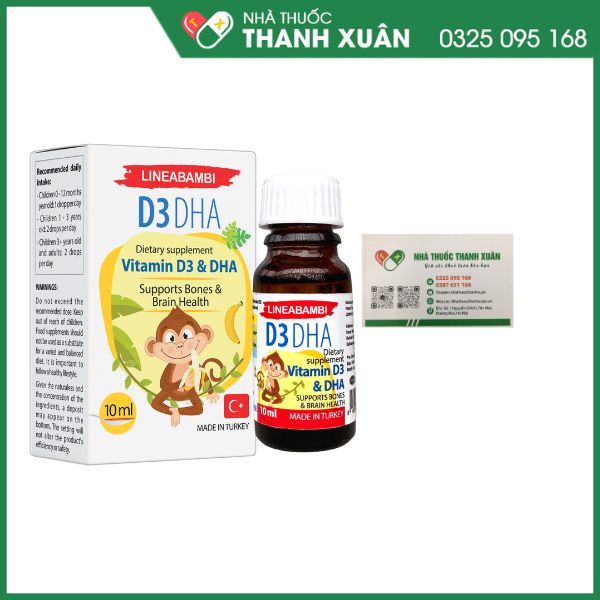 LINEABAMBI D3 DHA hỗ trợ phát triển xương răng chắc khoẻ